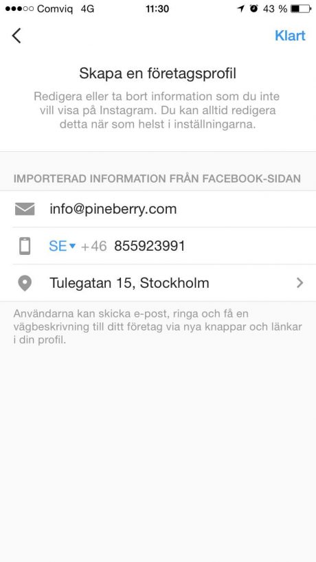 instagram företagsprofil