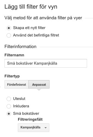 Filter för små bokstäver