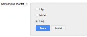 google shopping hög prioritet