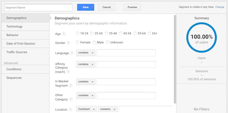 Segment Google Analytics