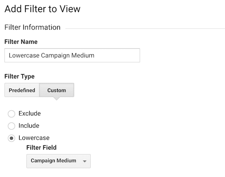 Små bokstäver på Kampanjmedium på Vyfilter