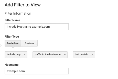 Inkludera Vyfilter med Värdnamn