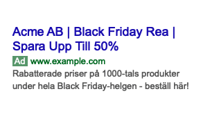 black friday rea annonscopy exempel