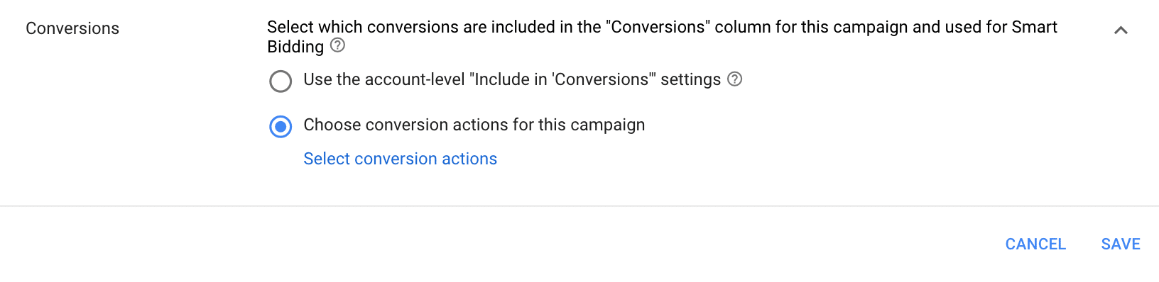 Campaign level conversions