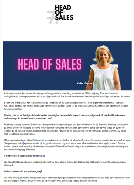 head of sales karin axelsson