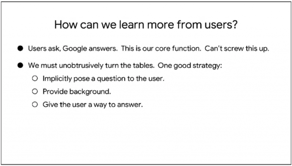 How Google can learn from users