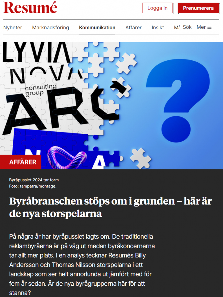 byråbranschen stöps om - Resumé